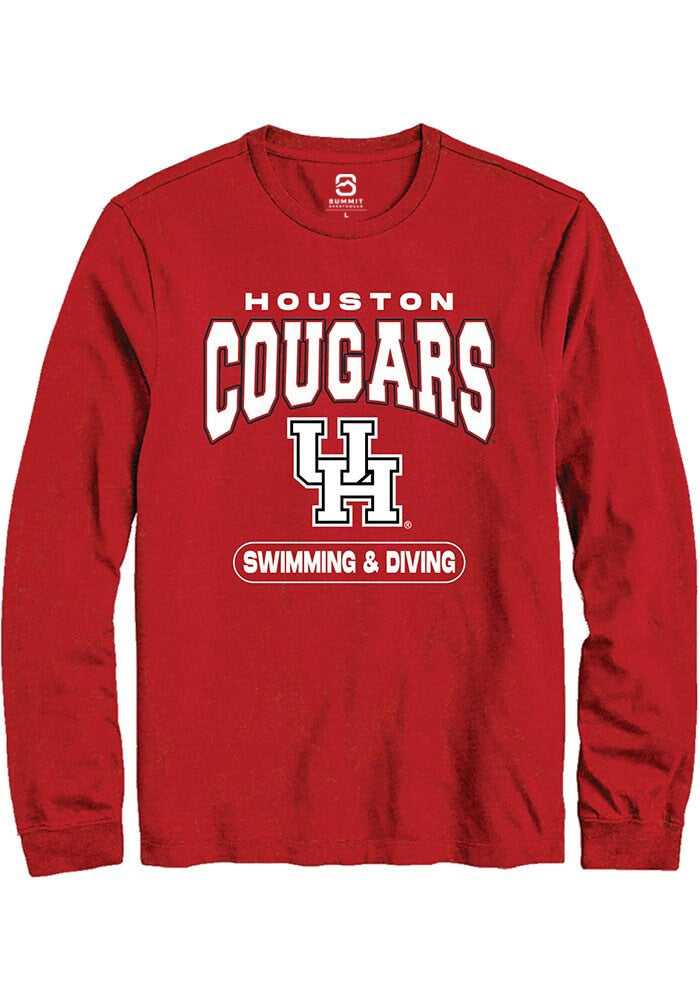 Houston Cougars Red Swimming & Diving Long Sleeve T-Shirt