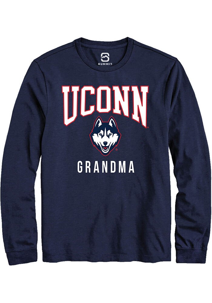 UConn Huskies Unisex Grandma Navy Long Sleeve T-Shirt