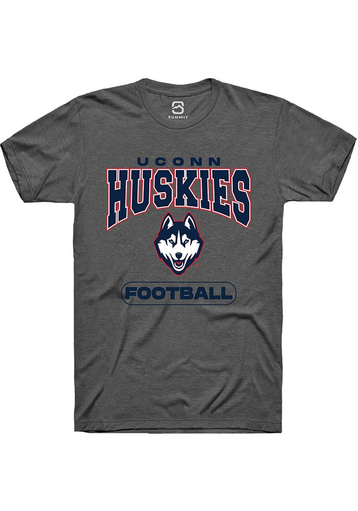 UConn Huskies Unisex Football Charcoal Short Sleeve T-Shirt