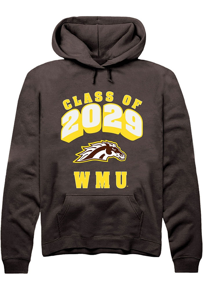 Western Michigan Broncos Mens Brown Class of 2029 Long Sleeve Hoodie