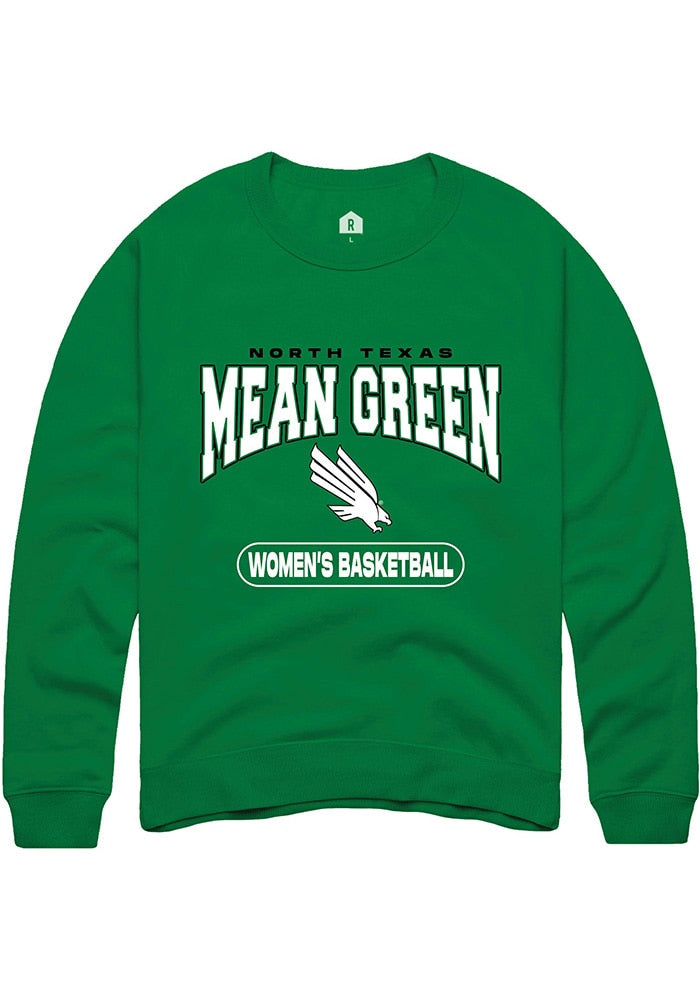 North Texas Mean Green Mens Kelly Green Women's Basketball Long Sleeve Crew Sweatshirt
