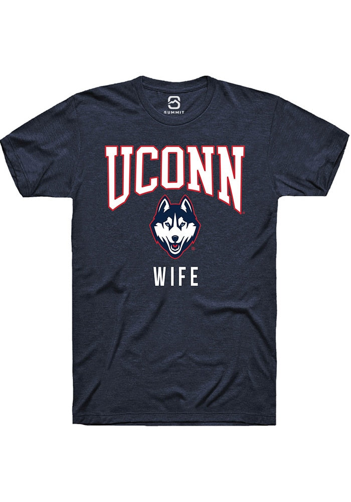 UConn Huskies Unisex Wife Heather Navy Short Sleeve T-Shirt