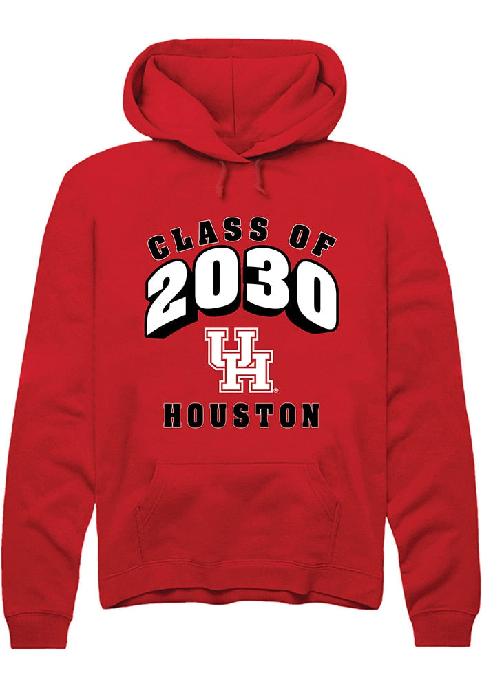 Houston Cougars Mens Red Class of 2030 Long Sleeve Hoodie
