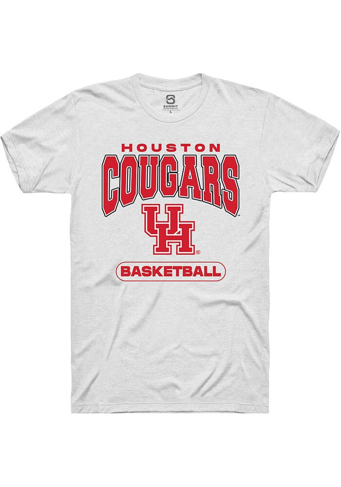 Houston Cougars White Basketball Short Sleeve T-Shirt