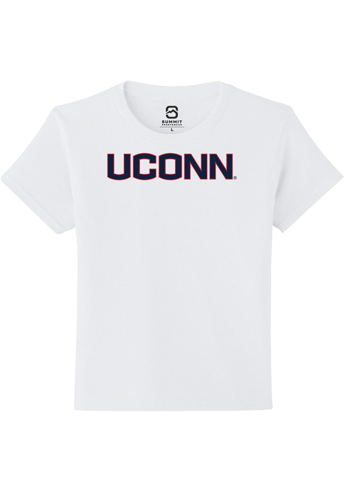 UConn Huskies Youth Straight Block White Short Sleeve T-Shirt