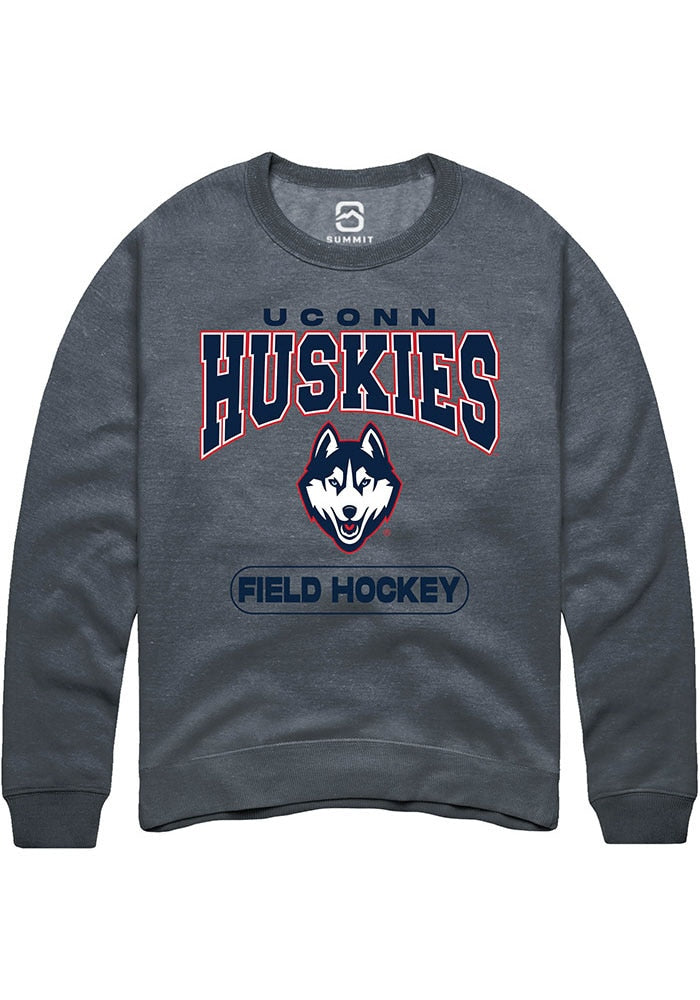 UConn Huskies Unisex Field Hockey Charcoal Crew Sweatshirt