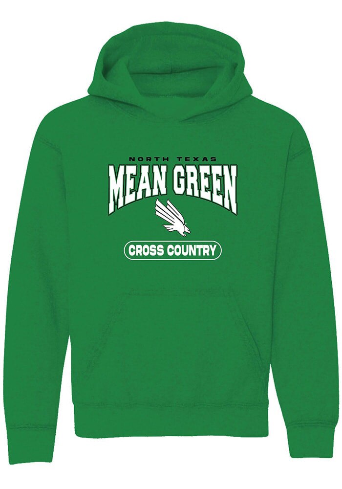 North Texas Mean Green Youth Kelly Green Cross Country Long Sleeve Hoodie