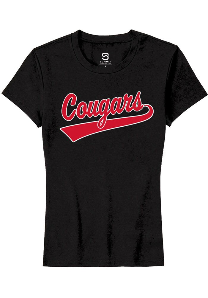 Houston Cougars Womens Black Tail Short Sleeve T-Shirt