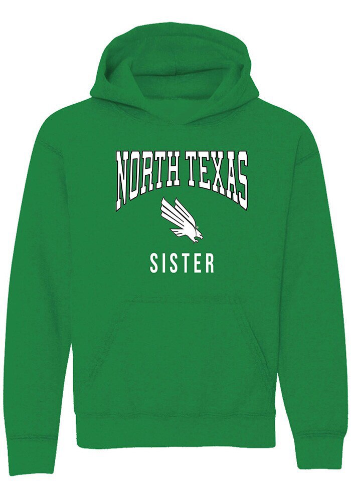 North Texas Mean Green Youth Kelly Green Sister Long Sleeve Hoodie