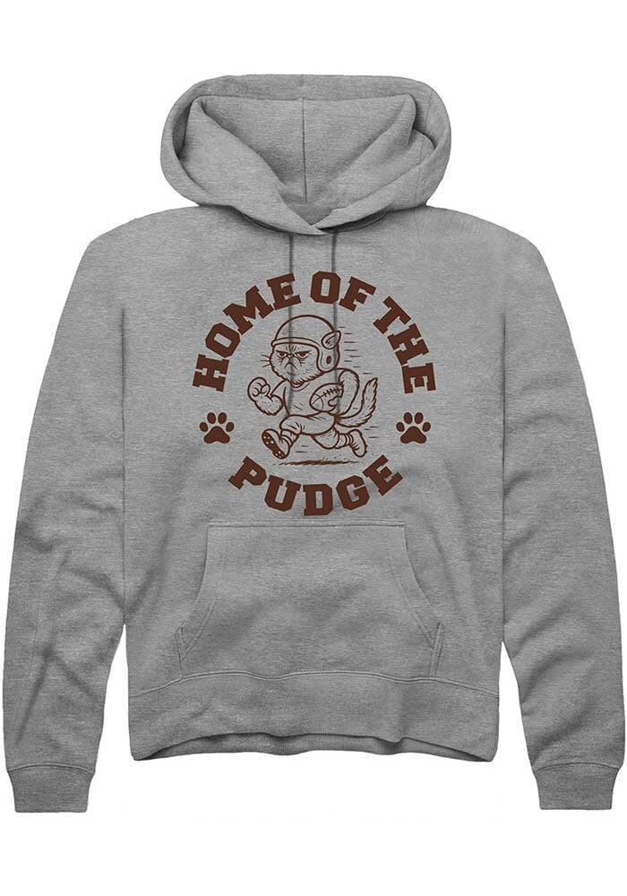 Unisex Sport Grey Home Of The Pudge Angry Hooded Sweatshirt