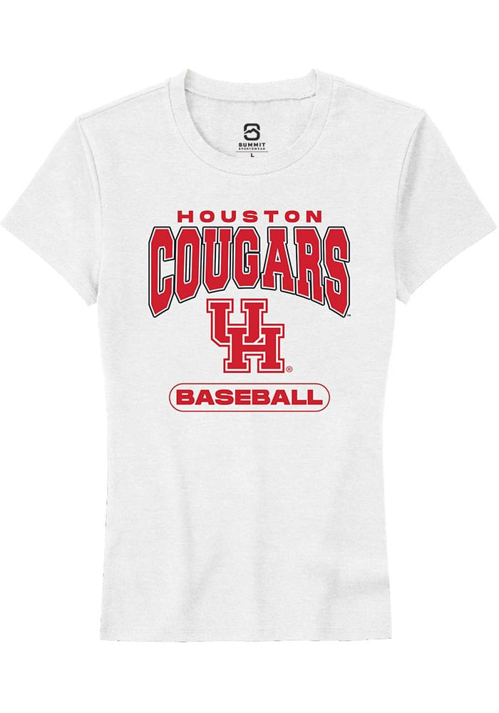 Houston Cougars Womens White Baseball Short Sleeve T-Shirt