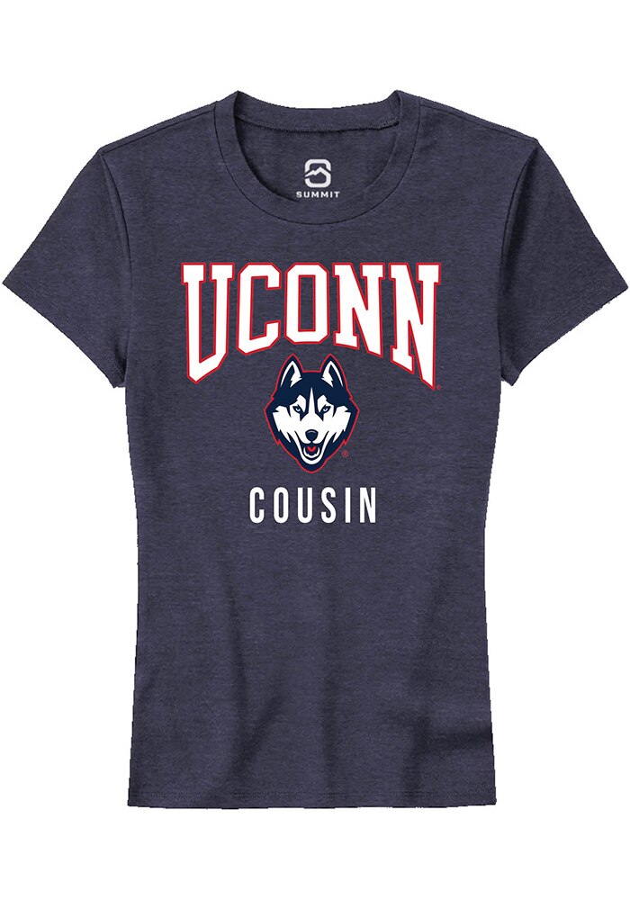 UConn Huskies Womens Cousin Heather Navy Short Sleeve T-Shirt