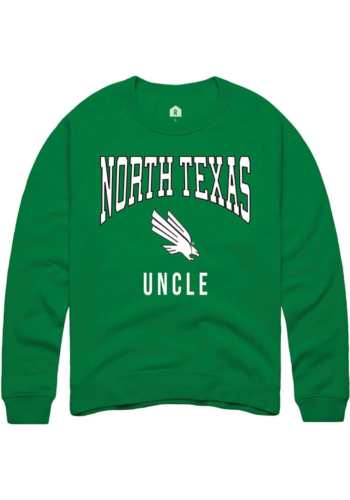 North Texas Mean Green Mens Kelly Green Uncle Long Sleeve Crew Sweatshirt