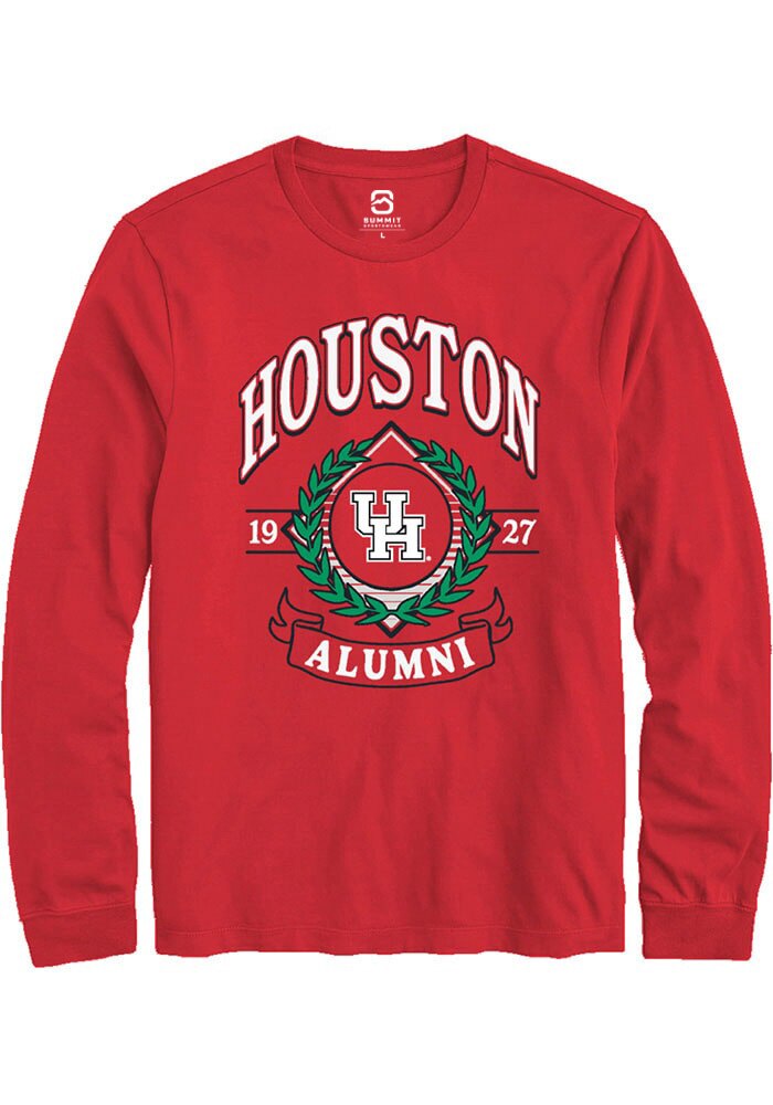 Houston Cougars Red Alumni Wreath Long Sleeve T-Shirt