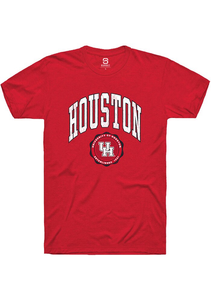 Houston Cougars Red Arch Seal Short Sleeve T-Shirt