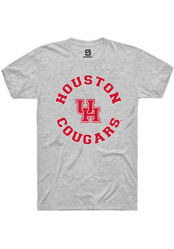 Houston Cougars Ash Circle Short Sleeve Fashion T-Shirt