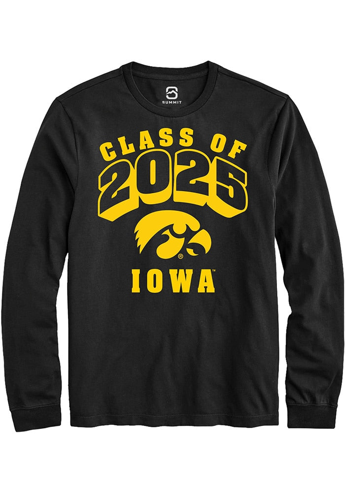Iowa Hawkeyes Black Class of 2025 Long Sleeve T-Shirt