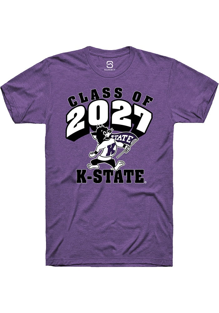 K-State Wildcats Purple Class of 2027 Short Sleeve T-Shirt