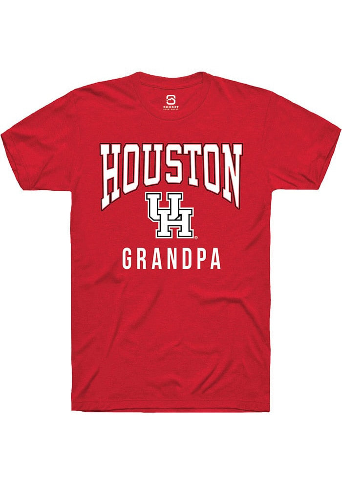 Houston Cougars Red Grandpa Design Short Sleeve Fashion T-Shirt