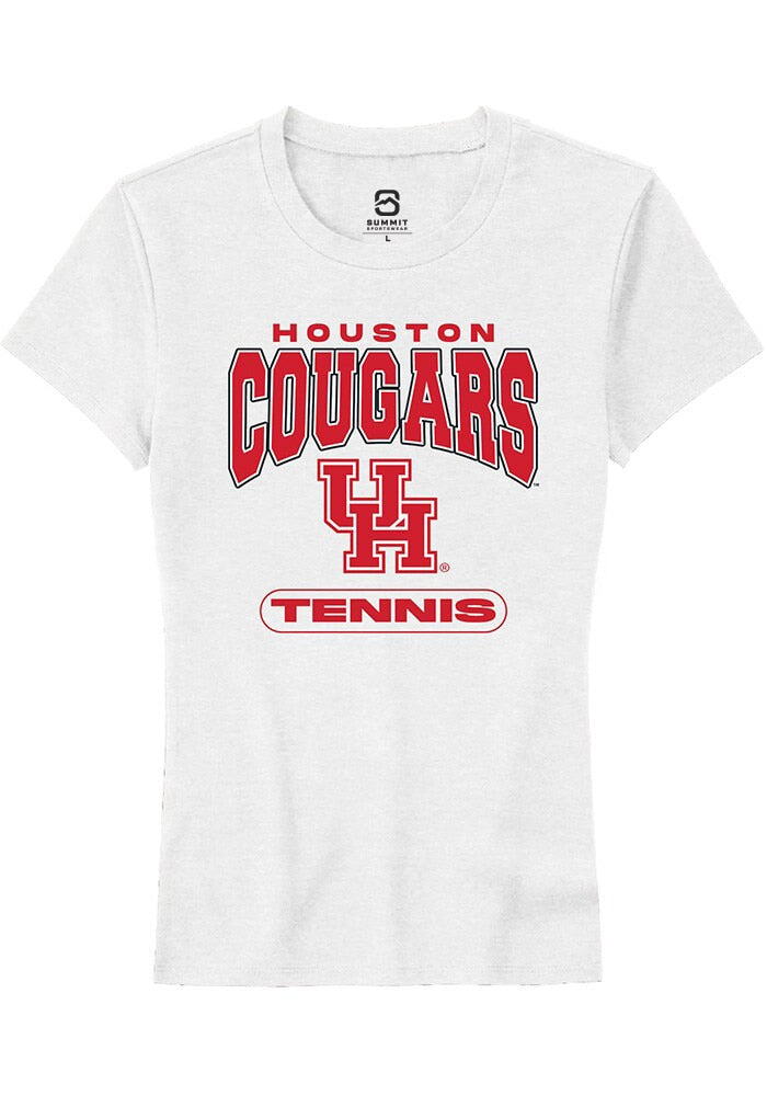 Houston Cougars Womens White Tennis Short Sleeve T-Shirt