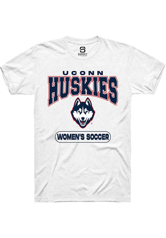 UConn Huskies Unisex Womens Soccer White Short Sleeve T-Shirt