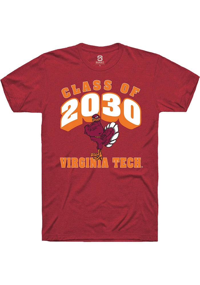 Virginia Tech Hokies Maroon Class of 2030 Short Sleeve T-Shirt