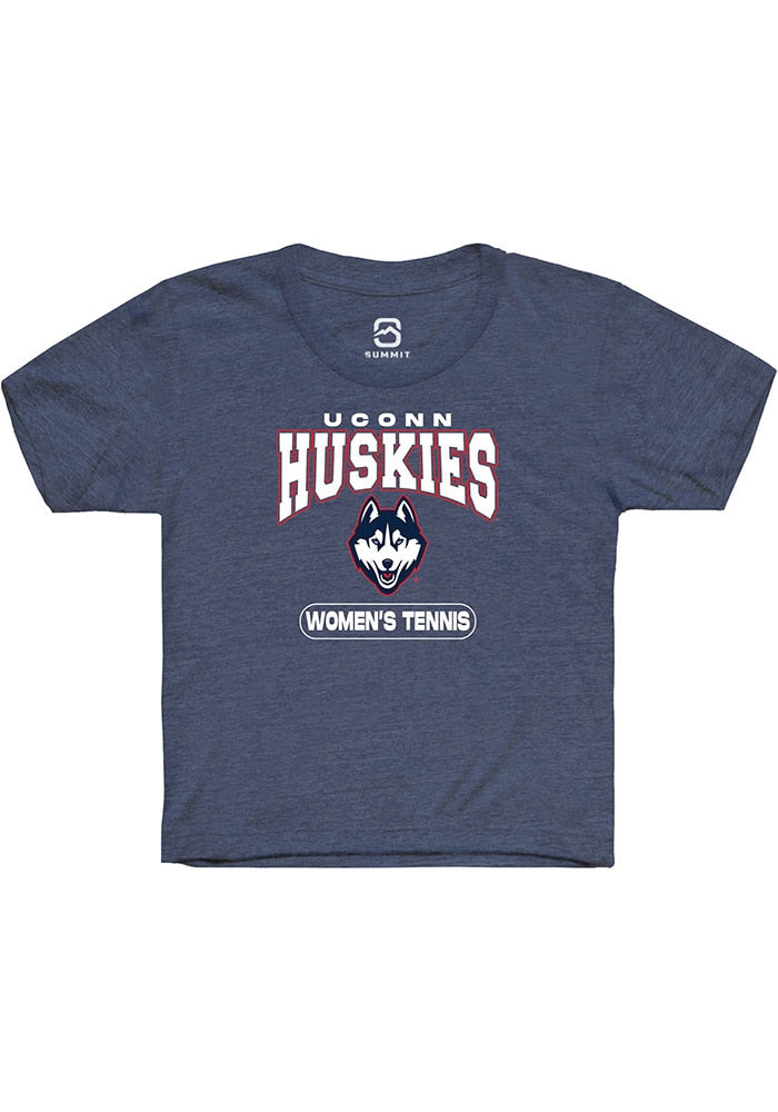 UConn Huskies Youth Womens Tennis Heather Navy Short Sleeve T-Shirt