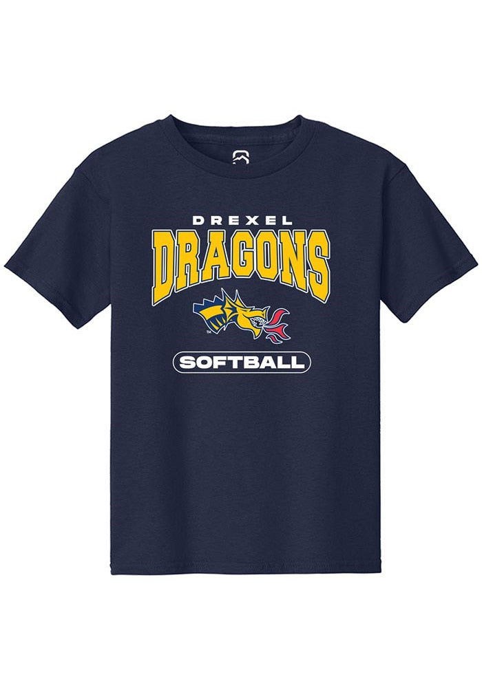 Drexel Dragons Youth Navy Blue Softball Short Sleeve T-Shirt