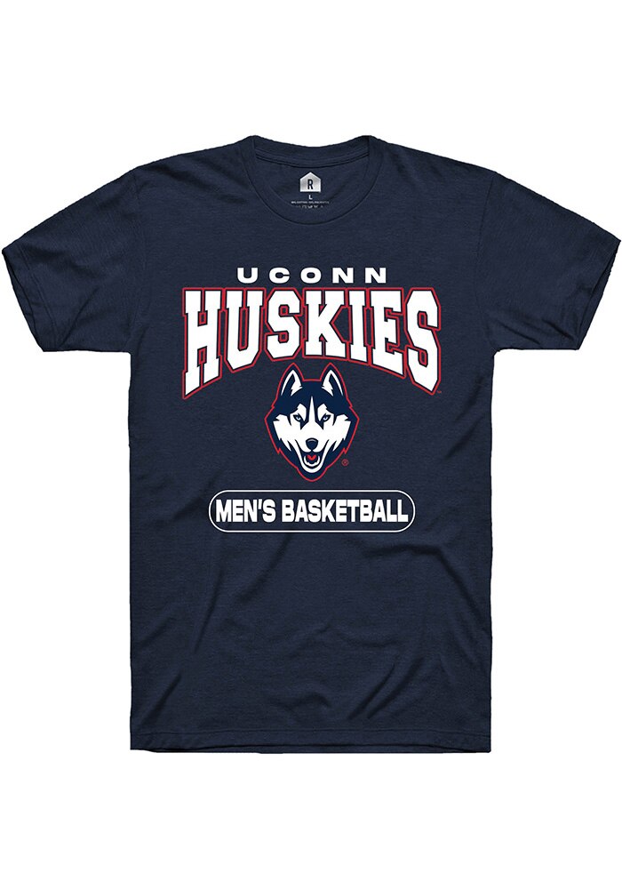 UConn Huskies Unisex Mens Basketball Navy Short Sleeve T-Shirt
