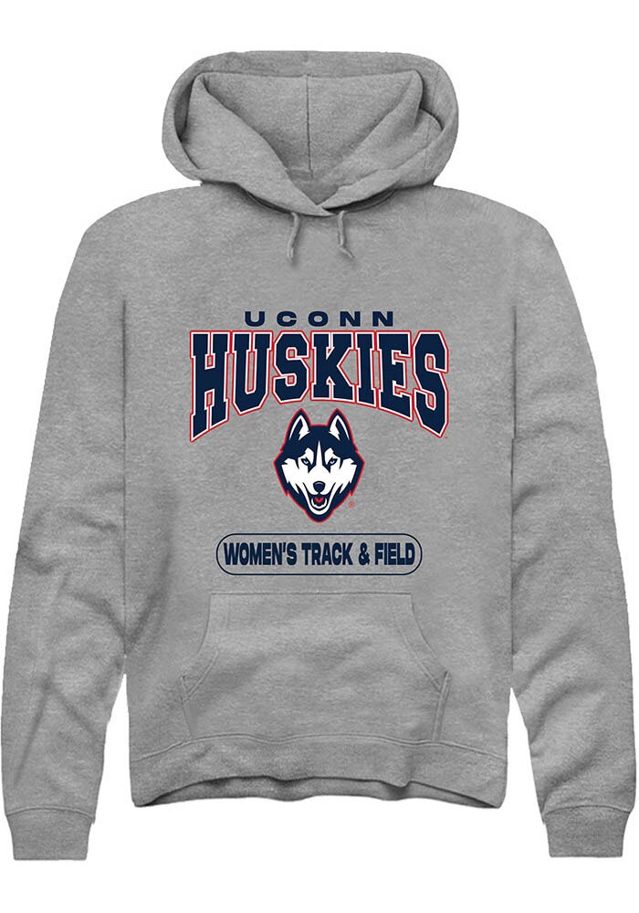 UConn Huskies Unisex Womens Track and Field Heather Graphite Hoodie