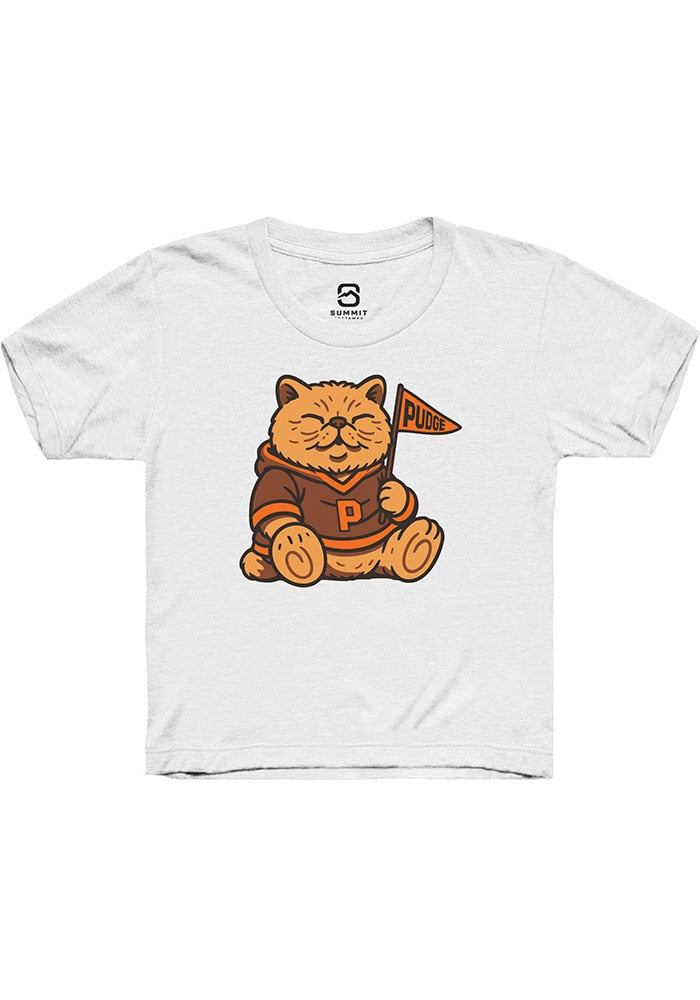Youth White Pudge Bear Short Sleeve T-Shirt