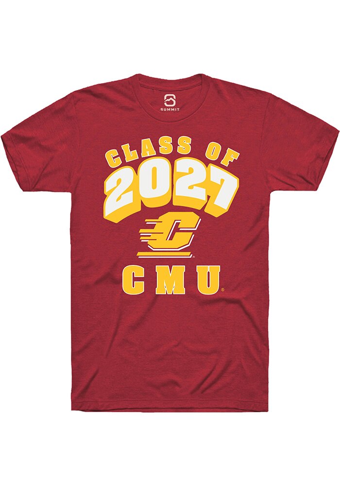 Central Michigan Chippewas Maroon Class of 2027 Short Sleeve T-Shirt