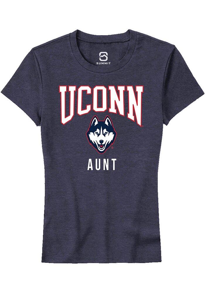 UConn Huskies Womens Aunt Heather Navy Short Sleeve T-Shirt