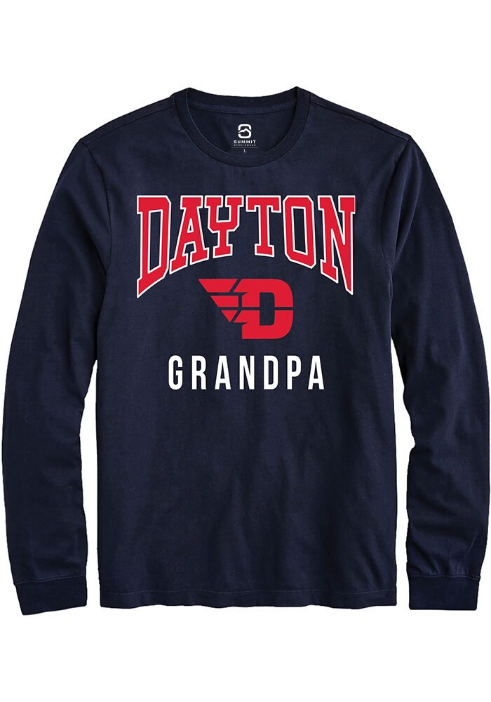 Dayton Flyers Navy Blue Grandpa Long Sleeve T-Shirt
