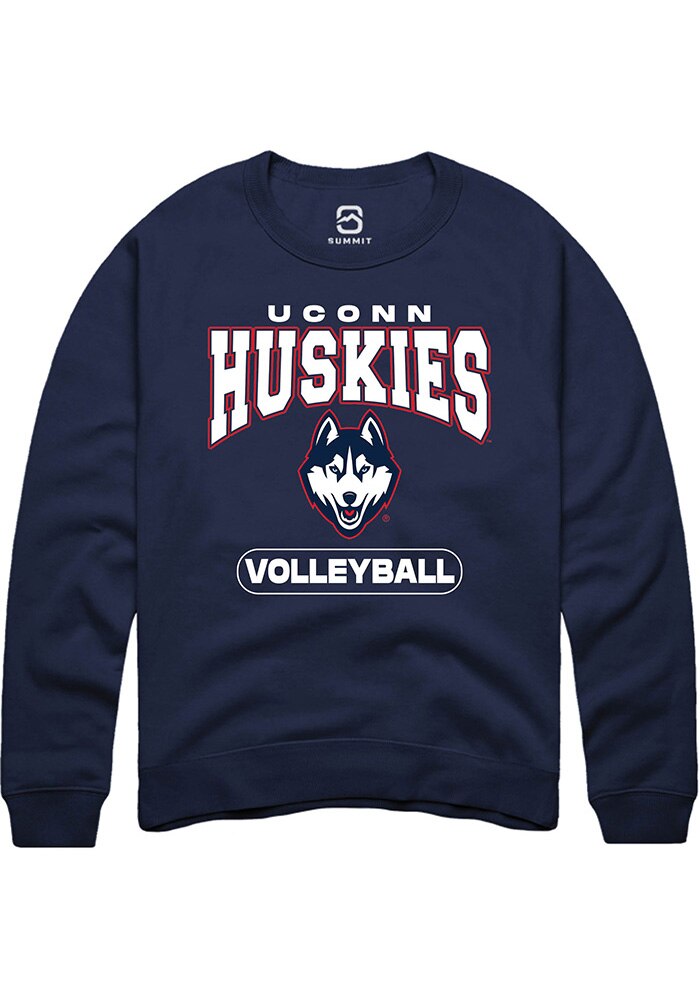 UConn Huskies Unisex Volleyball Navy Crew Sweatshirt