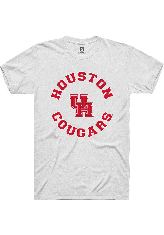Houston Cougars White Circle Short Sleeve Fashion T-Shirt