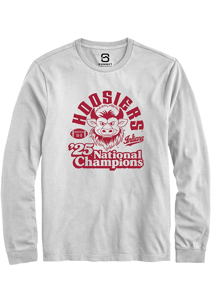 Indiana Hoosiers Unisex White Vintage 2025 National Champions Long Sleeve T-Shirt