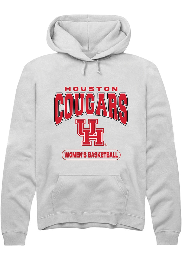 Houston Cougars Mens White Women's Basketball Long Sleeve Hoodie