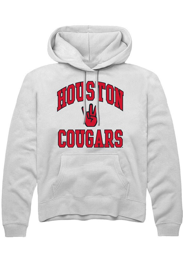 Houston Cougars Mens White No 1 Long Sleeve Hoodie
