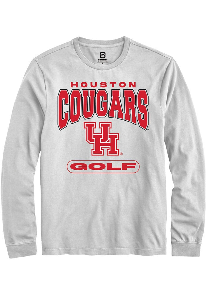 Houston Cougars White Golf Long Sleeve T-Shirt
