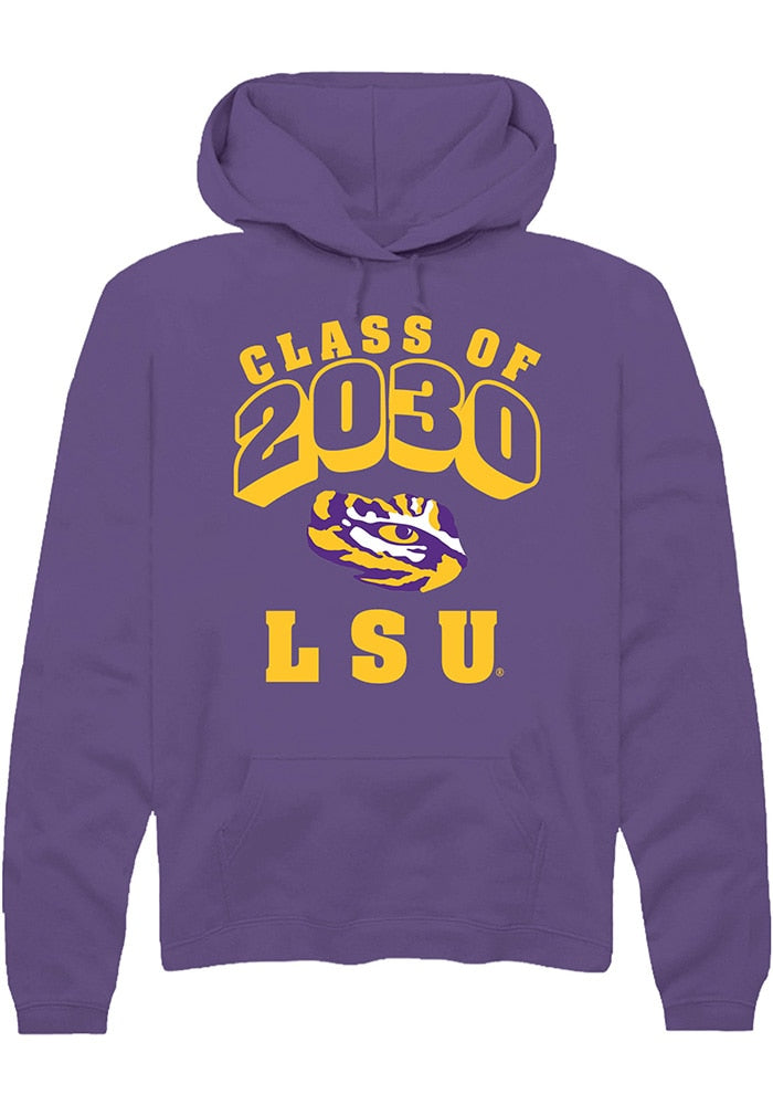 LSU Tigers Mens Purple Class of 2030 Long Sleeve Hoodie