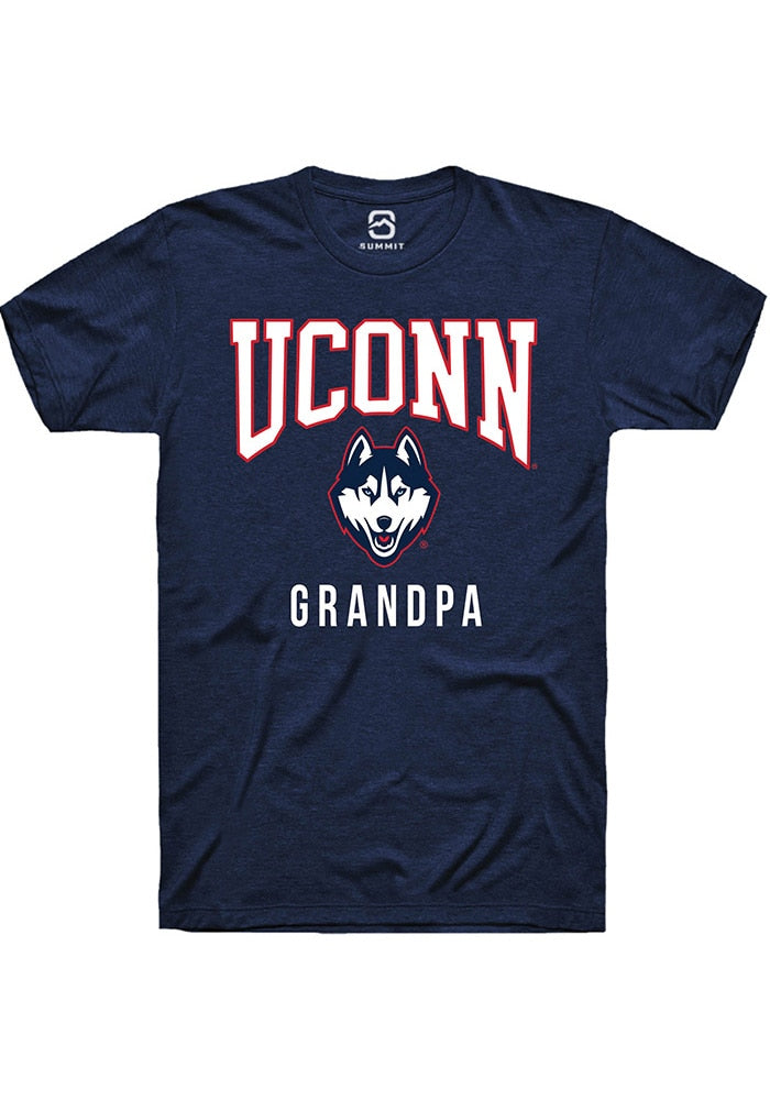 UConn Huskies Unisex Grandpa Navy Short Sleeve T-Shirt