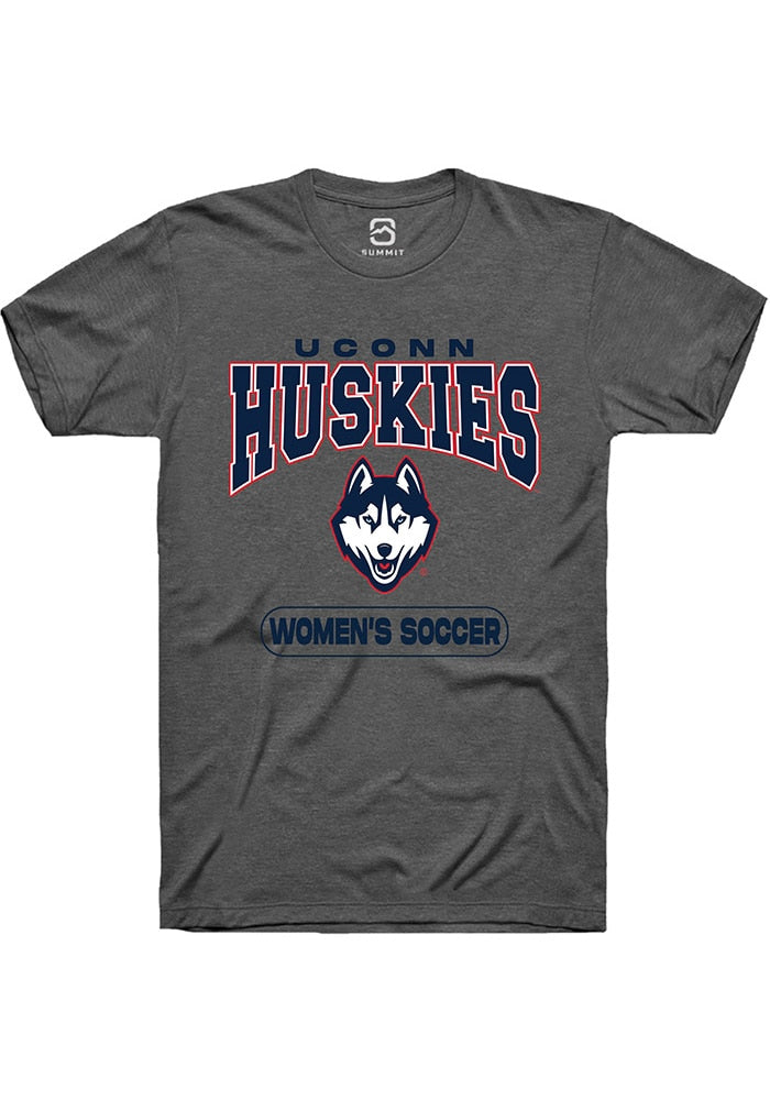 UConn Huskies Unisex Womens Soccer Charcoal Short Sleeve T-Shirt