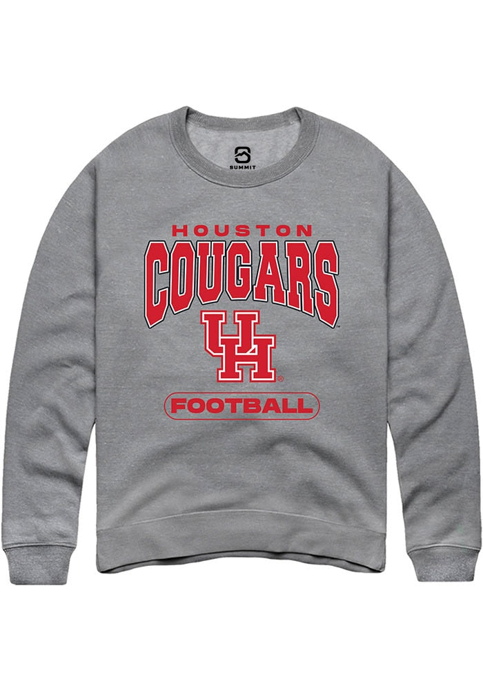 Houston Cougars Mens Graphite Football Long Sleeve Crew Sweatshirt