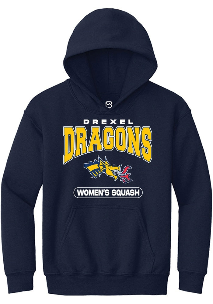 Drexel Dragons Youth Navy Blue Womens Squash Long Sleeve Hoodie