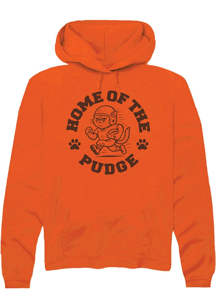Unisex Orange Home Of The Pudge Angry Hooded Sweatshirt