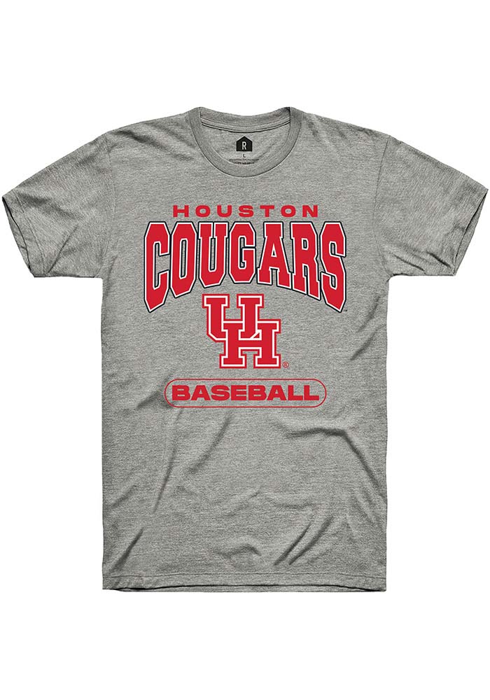 Houston Cougars Grey Baseball Short Sleeve Fashion T-Shirt