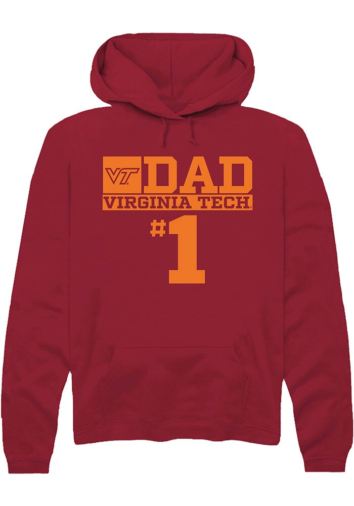 Virginia Tech Hokies Mens Maroon No 1 Dad Long Sleeve Hoodie