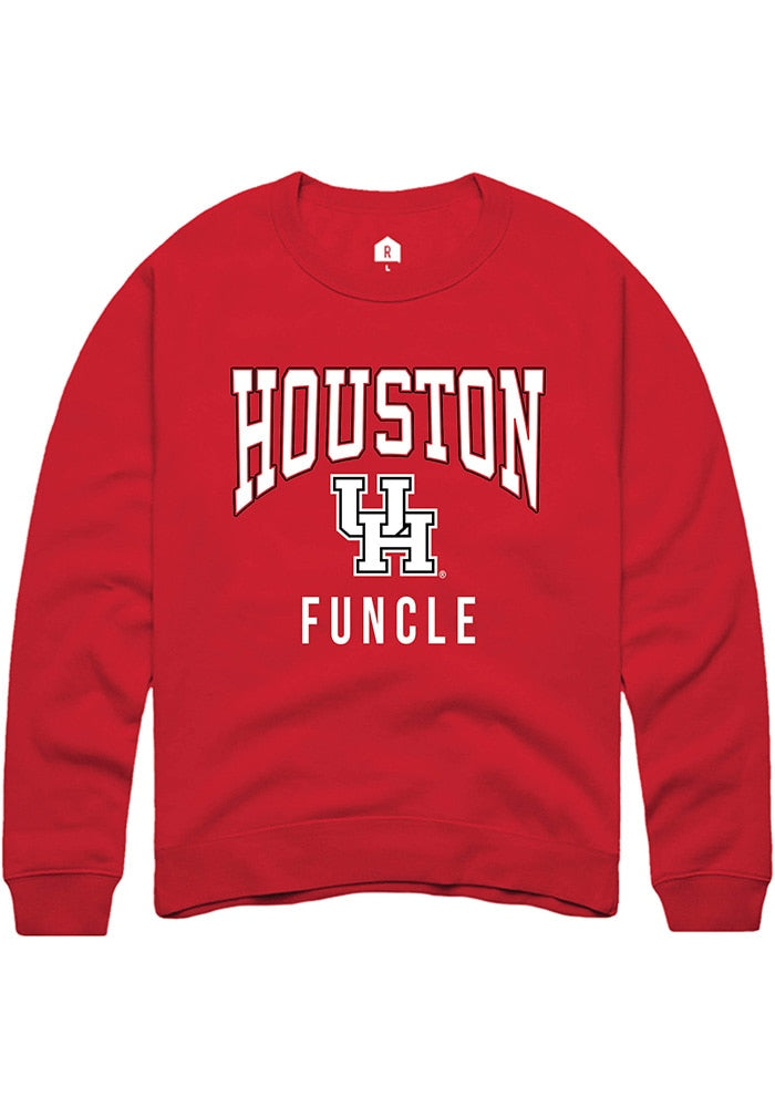 Houston Cougars Mens Red Funcle Crew Sweatshirt