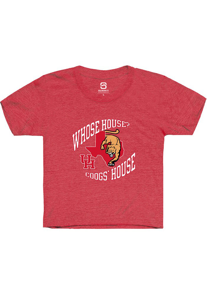 Houston Cougars Youth Red Coog's House Design Short Sleeve T-Shirt